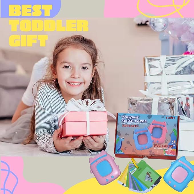 Pocket Speech Talking Flash Cards with 274 100% Durable FlashCards, learning & education toys, autistic kids must haves, See and Say, preschool toys & Gifts for Grandkids, flash cards for toddlers 1-3