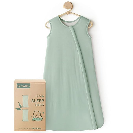 Yoofoss Rayon Made from Bamboo Baby Sleep Sack 18-24 Months 1.0 Tog Baby Wearable Blanket, Super Soft Infant Toddler Sleeping Sack 2-Way Zipper