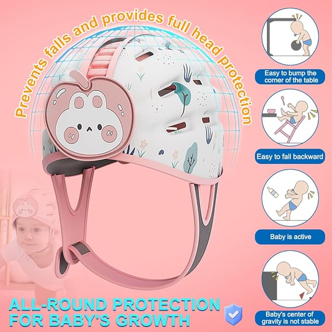 Baby Helmet for Crawling Walking Baby Head Protector Head Protection for Infant Baby Soft Cushion Safety Toddler Headguard 1-2 Years Old 6-12 Months