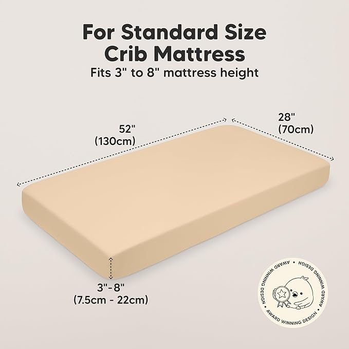 KeaBabies 2-Pack Organic Crib Sheets for Boys, Girls - 52x28 Fitted Crib Mattress Sheet Neutral, Breathable Jersey Cotton Cover for Baby Bed, Toddler Mattress, Soft & Cute Prints (Toasty)
