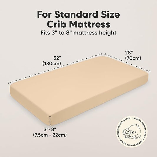 KeaBabies 2-Pack Organic Crib Sheets for Boys, Girls - 52x28 Fitted Crib Mattress Sheet Neutral, Breathable Jersey Cotton Cover for Baby Bed, Toddler Mattress, Soft & Cute Prints (Toasty)