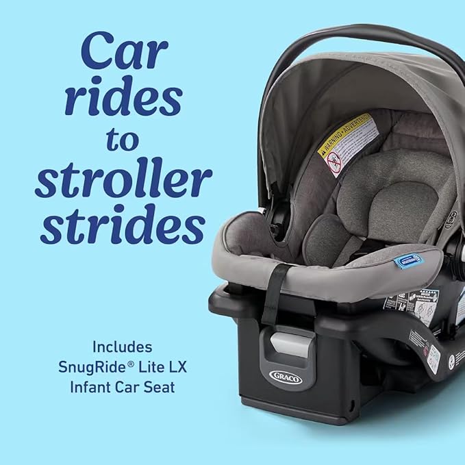 Graco Modes Closer Travel System with SnugRide 35 Lite LX Car Seat & Slide2Me Adjustable Height, Reversible, Lightweight, One-Step Fold, Nash