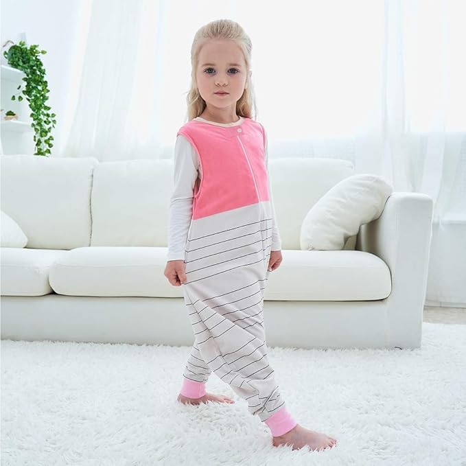 MICHLEY Toddler Sleeping Sack with Feet Newborn Infant Sleeveless Sleeping Bag 2-way Zipper Baby Wearable Blanket for Walkers,Pink Bird,3-5T