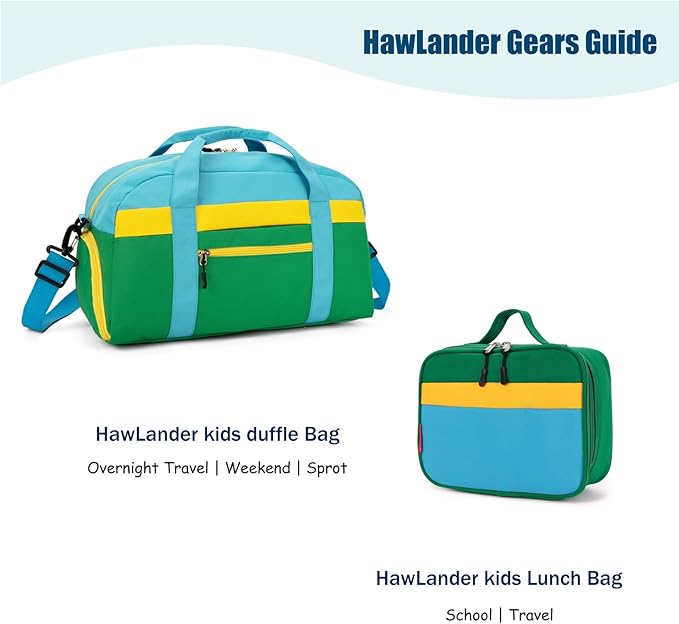 HawLander Little Kids Backpack for Boys or Girls, Toddler School Bag Fits 3 to 6 years old, Green Yellow, 12 Inch