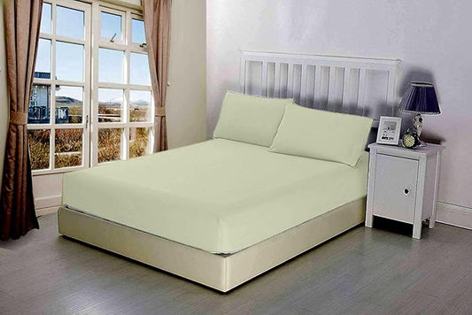 600 Thread Count Cotton Fitted Sheet for RV Short Queen|100% Egyptian Cotton Fitted Sheet|1 Piece Fitted Sheet Comfy, Ultra Soft, Breathable|16 Inch Deep Pocket Fitted Sheet in Ivory Solid