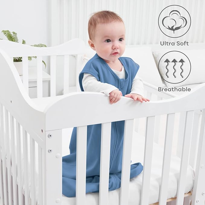 Yoofoss Baby Sleep Sack 18-24 Months Baby Wearable Blanket 100% Organic Cotton 2-Way Zipper TOG 0.5 Toddler Sleeping Sack Lightweight