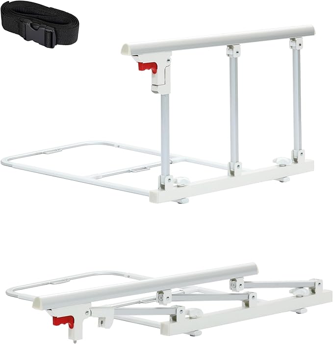 ELENKER Bed Safety Rail, Folding Bed Assist Handle Adjustable Medical Hospital Assistive Devices Bed Railing for Elderly Seniors Adults,28.5"x16.3"