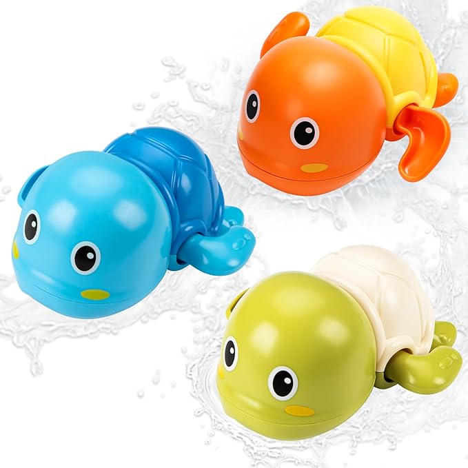 Bath Toys, 6 Pack Swimming Turtle Baby Bath Toys for Toddler 1-3, Water Pool Floating Wind Up Toys for 1 Year Old Boy Girl Gifts, Infant Toddlers Kids Bathtub Toys