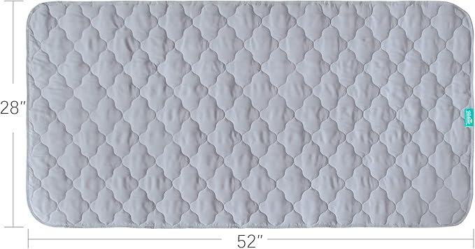 Waterproof Crib Mattress Protector Pad 28" x 52",Anti Slip & Durable Waterproof Pad Mat for Baby Standard Crib/Bed Pads Grey