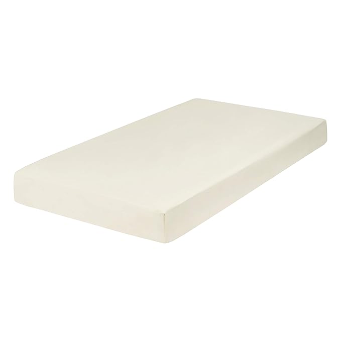 Everyday Kids 2-Pack Fitted Crib Sheets, 100% Soft Breathable Microfiber Baby Sheet, Fits Standard Size Crib Mattress 28in x 52in, White Nursery Sheet and Beige Nursery Sheet