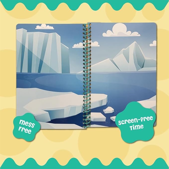 Stick4Ever Jelly Sticker Book - for Kids - Waterproof, Easy to Clean Reusable Sticker Book for Toddlers- Reusable Road Trip Activities for Kids - Stocking Stuffers for Toddlers (Animals)