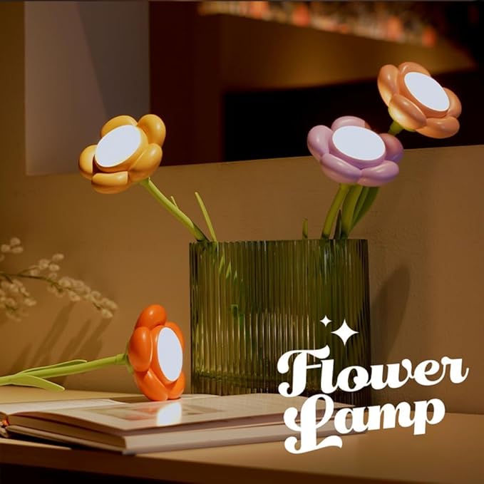 KangTen CHEN Sunflower Flower Lamp Rechargeable Cordless Led Reading Light,3-Colour Infinitely Dimming Small Night Light for Festival Gifts for Mom Girlfriend Grandma
