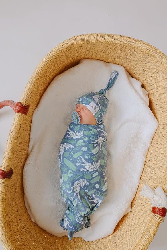 Copper Pearl Baby Swaddle Blanket - Premium Knit Baby Blanket, Large Soft Stretchy Receiving Blankets for Baby Boy and Girl, Swaddles for Newborn, Infant, and Toddler (Jurassic Park)