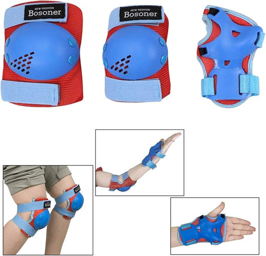 BOSONER Kids/Youth Knee Pad Elbow Pads for Roller Skates Cycling BMX Bike Skateboard Inline Rollerblading, Skating Skatings Scooter Riding Sports