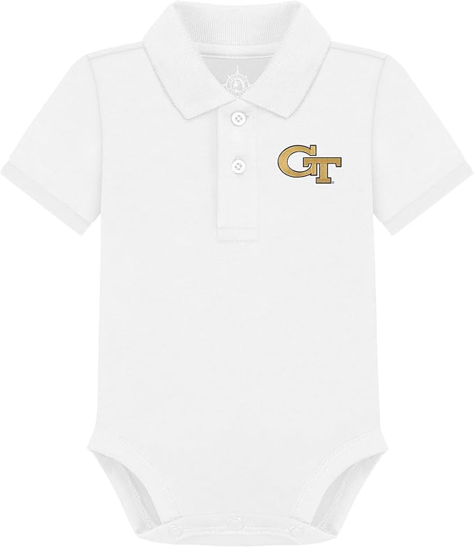 Creative Knitwear College Baby Polo Bodysuit Solid - Team Logo, Multiple Colors, for Boys & Girls (0-12 Months)