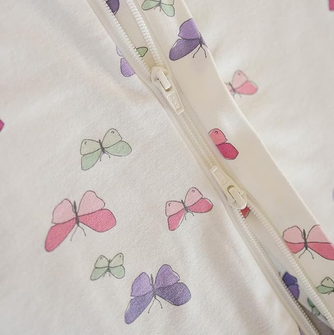 Woolino 4 Season Baby Sleep Bag with legs opening, Merino Wool and Organic Cotton, 6-18m, Butterfly