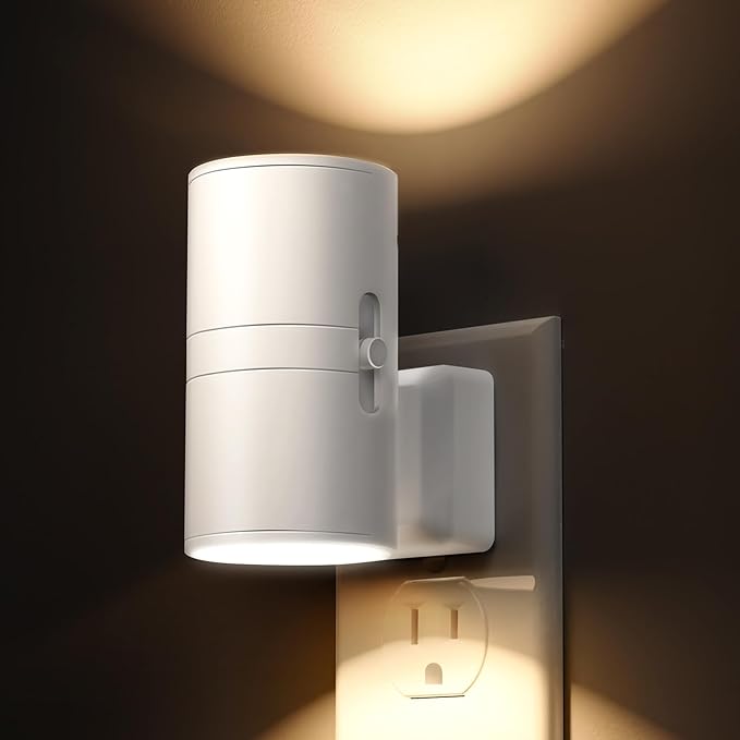 L LOHAS LED Night Light Plug in, Night Lights Plug into Wall, Light Sensor, 0-100LM Soft White 3000K, Dimmable Night Light, Modern Nightlight for Kids Bathroom Hallway Bedroom Kitchen Stairway, 2 Pack