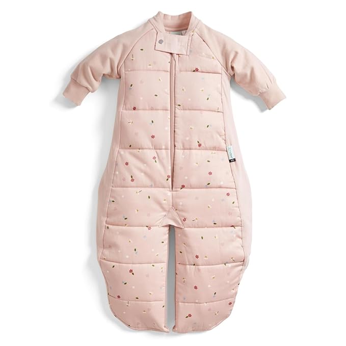 ergoPouch Sleep Suit Bag 3.5 TOG – Baby Sleep Sack & Wearable Blanket, 2-in-1 Convertible Sack to Suit with Legs for Safe Movement, Regulates Temperature Overnight, Unisex (3-12 Months, Daisies)