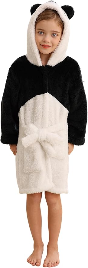 DELEY Girl's Robe Baby Boys Hoodie Robes Toddler Bathrobes for Kids Pajamas Sleepwear