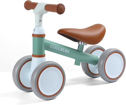 COOLBEBE Baby Balance Bike for 1 Year Old Boys Girls Gift, 2 Year Old Toddler Balance Bike with 4 Silent Wheels, One Year Old Birthday Gift Children for 12M-36M Pre-School