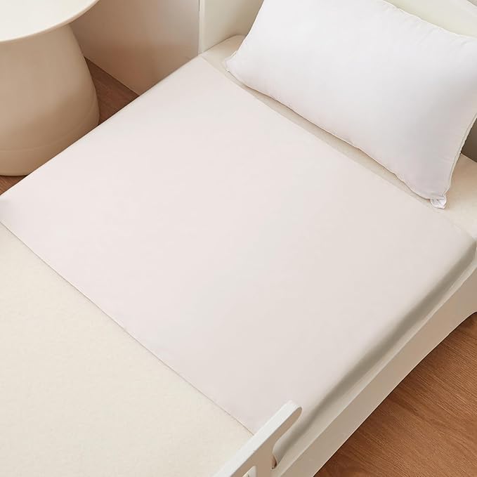 THXSILK 100% 7A+ Grade Mulberry Silk Baby Crib Sleeve Boy Girl for Standard Crib Mattress, Soft and Breathable for Toddler Hair Protection 41.4inch*20.5inch, Pearl White