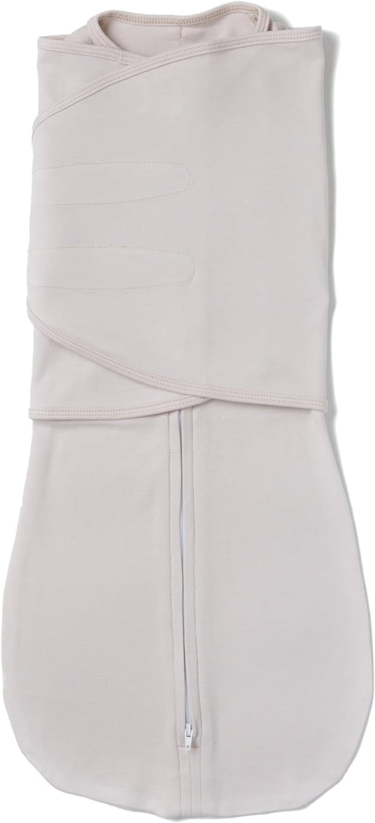 LullaBaby "Double Dream Swaddle: Exclusive Dual Wing Design, Pediatrician-Endorsed, Ultra-Soft Cotton, 0-2 Months, 6-14 lbs - White Sand