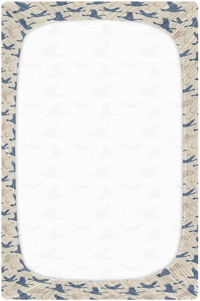 Fitted Crib Sheets for Baby Boys or Girls Soft Breathable Baby Play Yard Sheet for Standard Size Crib Mattress 52x28in A Flock of Geese