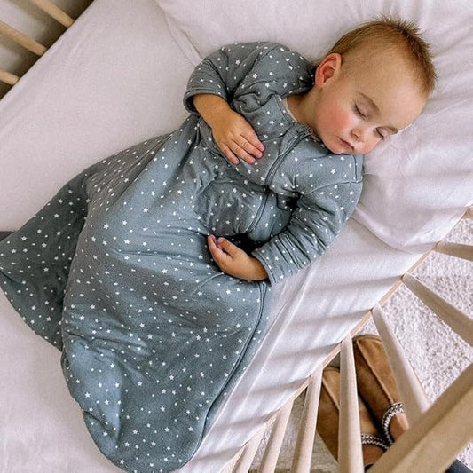 GUNAMUNA Long Sleeve Sleep Sack for Babies, Wearable Sleep Bags, Soft Rayon, 1.0 TOG, Essentials for Newborns