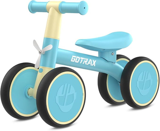 Gotrax Baby Balance Bike 1-2 Years, 7" Front & Rear Silent Wheels, Sturdy Steel Frame 66 lbs Load, Quick 2-Min Assembly, CPC Certified, Comfortable Soft Seat, Toddler Birthday Gift for Boys&Girls Blue