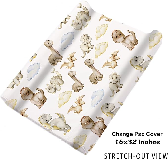 Personalized Baby Crib Bedding Set: 4 Piece Custom Gift Crib Bed Set with Name - Cute Dinosaur Theme,Nursery Bedding Set for Baby Girls Crib,Newborn Boys Crib Sets, Crib Bedding Shower Gifts