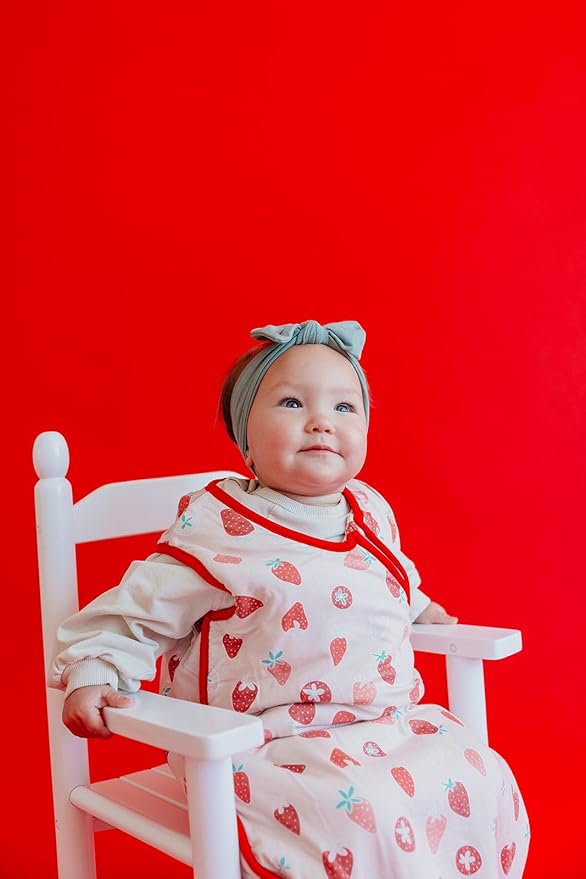Copper Pearl Sleep Sack: Warm and Cozy Baby Bag in a Variety of Trendy Designs, Safe Alternative to Blankets, Sleeveless Baby Sleep Sack Swaddle Sizes Newborn to 24 Months - Strawberry