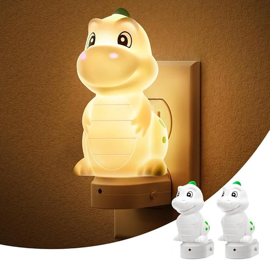 L LOHAS LED Plug in Night Light for Kids,2-Pack 3D Cute Dinosaur Night Lights with Dusk to Dawn Sensor, RGB+Soft White 3000K Dinosaur Night Light,Christmas Birthday Gift Nightlight for Kids,Room Decor