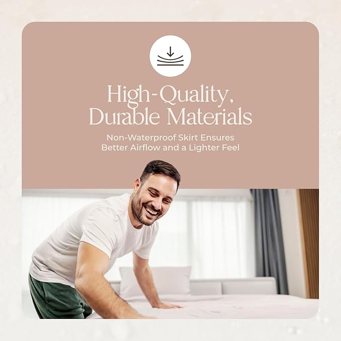 Organic Waterproof Mattress Protector Queen Size - 100% Waterproof Mattress Pad with Extra Soft Quiet & Breathable Triple Layer Protection - GOTS Certified Machine Washable Deep Pocket Design (Queen)