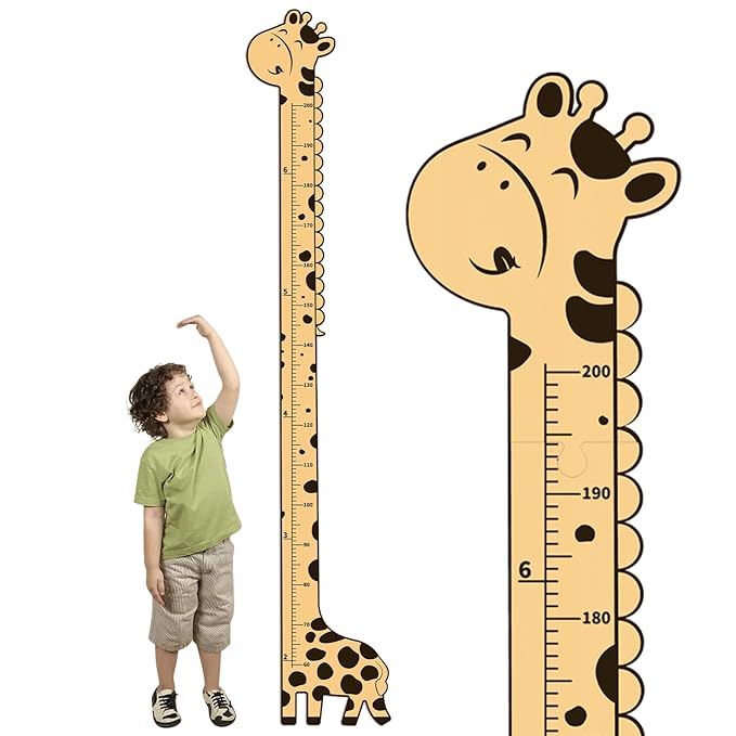 Wooden Growth Chart for Kids,Giraffe Height Chart for Boy Girls,Measuring Board for Kids Height,for Child's Room,Nursery Decor Decoration Wall Art (Brown Giraffe)