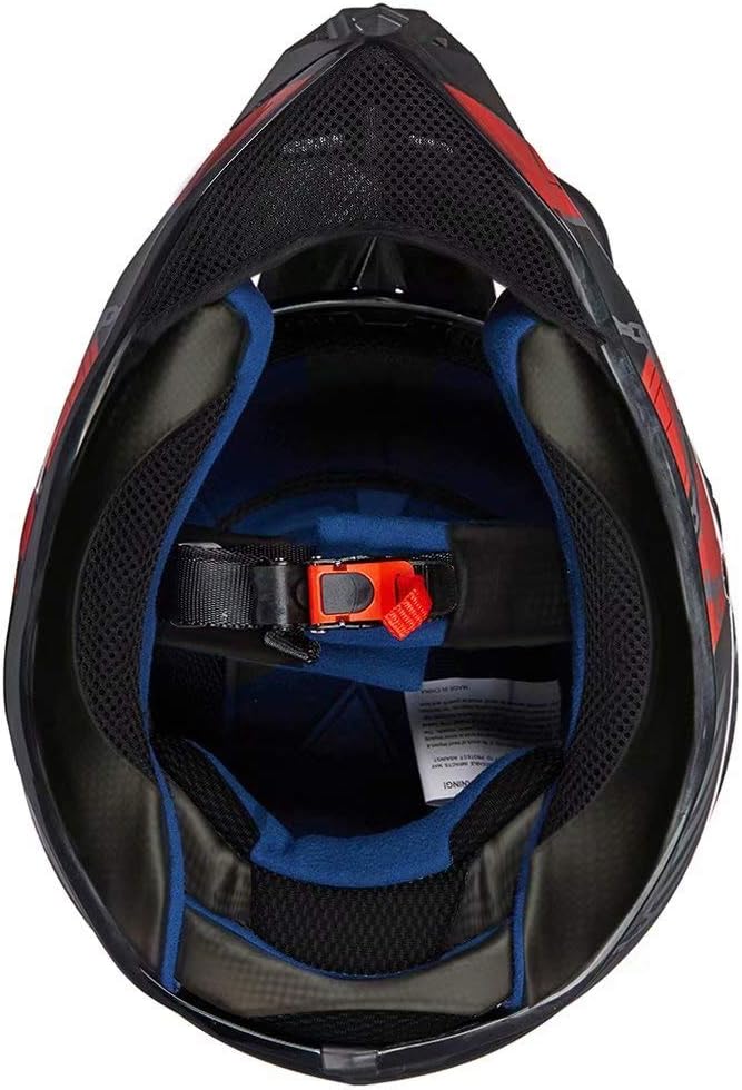ILM Adult Dirt Bike Helmets Motocross ATV Dirtbike BMX MX Offroad Full Face Motorcycle Helmet, DOT Approved Model 128S (Red Black, Adult-XLarge)