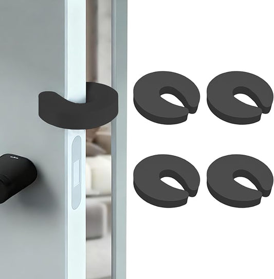 Door Pinch Guard, 4 Pack Door Slam Stopper Door Finger Pinch Guard Soft Thick Foam Door Stopper, Prevent Finger Pinch Injuries, Slamming Doors, Keep Pets from Getting Locked in (Black)
