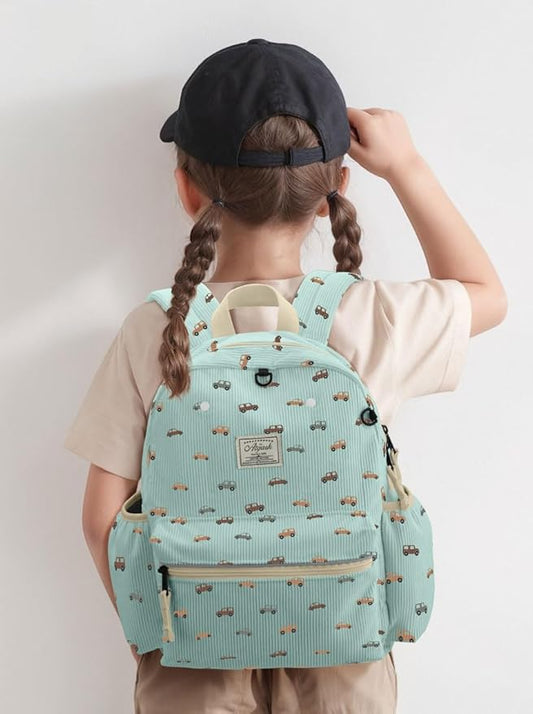 Corduroy Kids Backpack for Boys 6-10: Boys Backpacks for Elementary Kindergarten 15” H Fit Folder