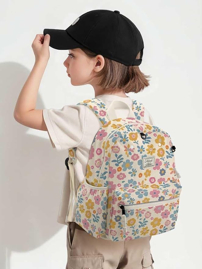 atgark Corduroy Toddler Backpack for Girls 2-5: Preschool Backpack for Girls