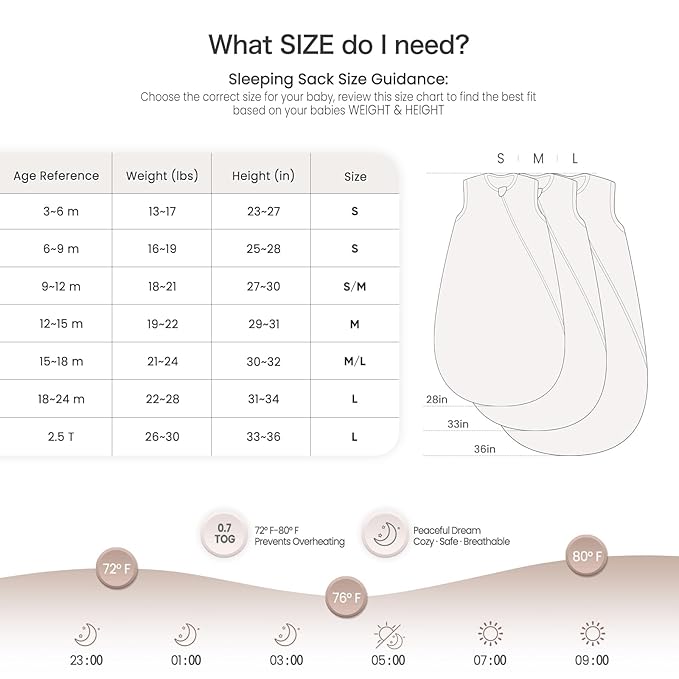 lulumoon Sleep Sack Muslin for Baby: Cotton Wearable Blanket for 9-15 Months - Soft Lightweight Ideal for Nursery Lounge Nighttime Naptime 6-12 Months