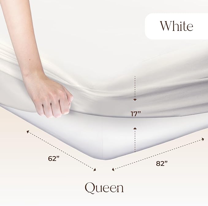 Organic Waterproof Mattress Protector Queen Size - 100% Waterproof Mattress Pad with Quiet & Breathable Triple Layer Protection - Fairtrade & GOTS Certified Durable Machine Washable Design (Queen)