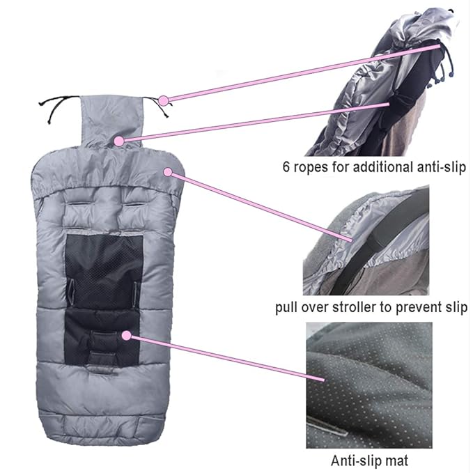 funlife Anti-Kick Winter Water Proof Cozy Warmer Baby Footmuff Fits for Most of Strollers, Jogger, Reversible from Blanket to Sleeping Bag, Strap Position Adjustable,Safe and Practical Featurs