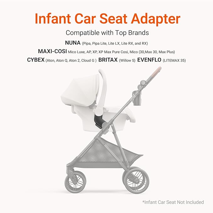 MAMAZING Air Lux Baby Stroller, Strength Carbon Fiber Frame & Only 15.8lbs, Infant Stroller with Bassinet & Cup Holder, One-Hand Compact Folding & Reversible Seat, Soft Insert & Car Seat Adapter