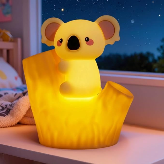 Night Light for Kids, Silicone Rechargeable Night Light for Kid Room, Led Novelty Nightlight for Nursery, Cute Koala Silicone Nightlight for Kids Sleep, 30Minute Timer for Children's Room Lights