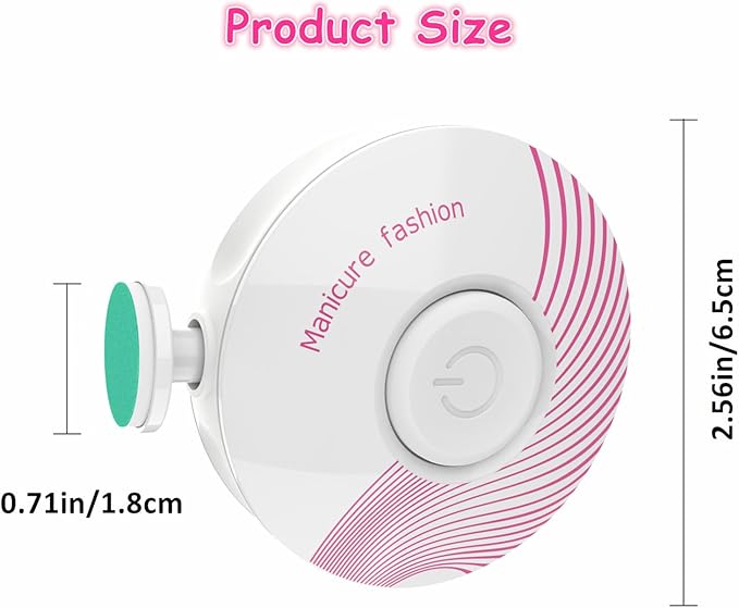 Electric Baby Nail Trimmer, Baby Nail File, Safe Baby Nail Clippers, 6 Grinding Heads Queit Baby Nail Polish Grooming Kit for Newborn Infant Toddler Adult Battery Operated (Not Included)