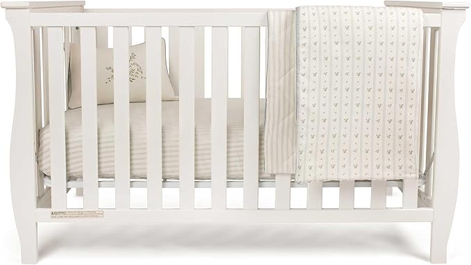 Ely's & Co. Crib Bedding Set for Boys, Toddler Bedding Set, 5 Piece Set Includes - 2 Fitted Crib Sheets/Toddler Bed Sheets, Quilted Comforter and Decorative Pillow, Blue Linear Berry Collection
