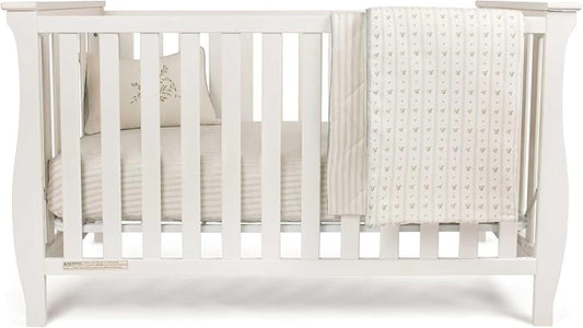 Ely's & Co. Crib Bedding Set for Boys, Toddler Bedding Set, 5 Piece Set Includes - 2 Fitted Crib Sheets/Toddler Bed Sheets, Quilted Comforter and Decorative Pillow, Blue Linear Berry Collection