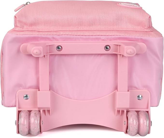 kingdisen Rolling travel Laptop Backpack for school Teens Girls (STAR HEART PINK)