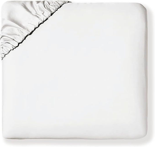 MakeMake Organics Organic Queen Fitted Sheet Set GOTS Certified Organic Cotton Fitted Sheet with 2 Pillowcase Ultra Soft Non Toxic Breathable Hypoallergenic Colorful Neutral (Queen, Solid Ivory)