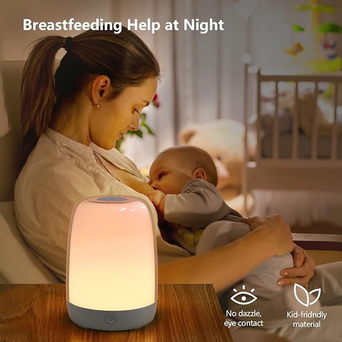Dremkit Nursery Light for Kids, Baby Night Light with Dimmable Warm & 5 Color Changing Lights, USB Rechargeable Lamp for Breastfeeding, Toddlers