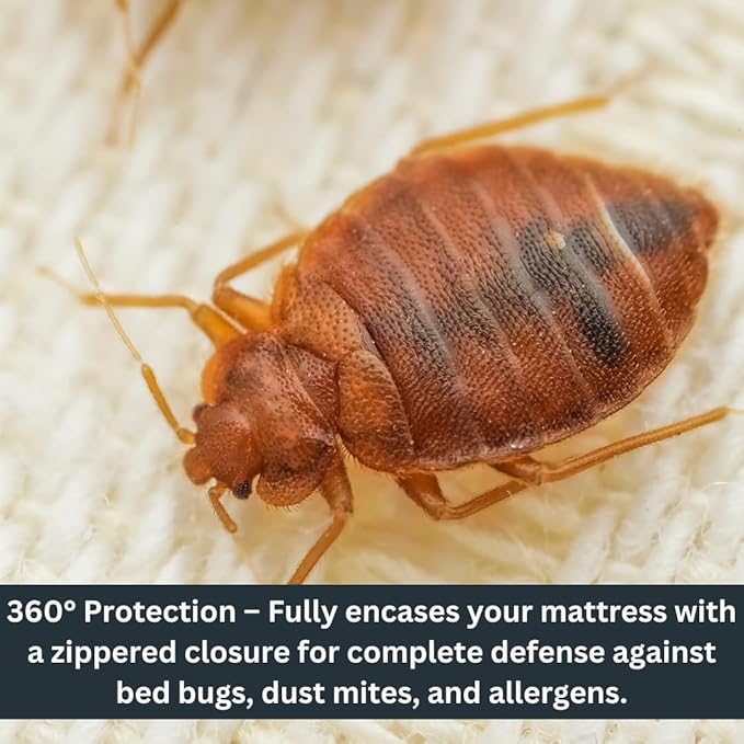 Zippered Waterproof Mattress Protector – 6-Sided Encasement, Bed Bug & Dust Mite Proof, 12” Deep Cover for Full Protection (King)
